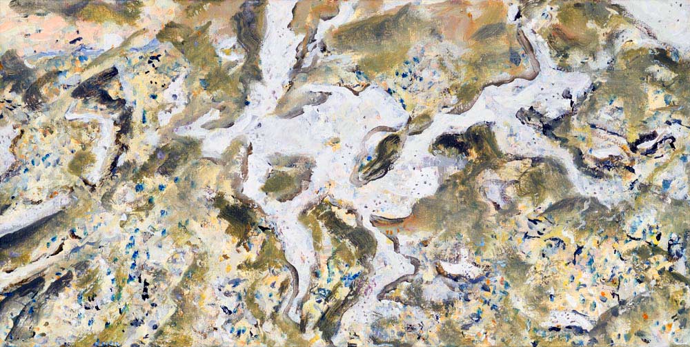 sand, foam, sea - beach - oil painting - Wim Drion, painter